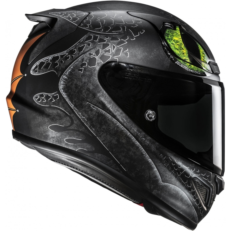 Motoristična čelada HJC RPHA 12 Toothless II Universal MC4SF črne barve