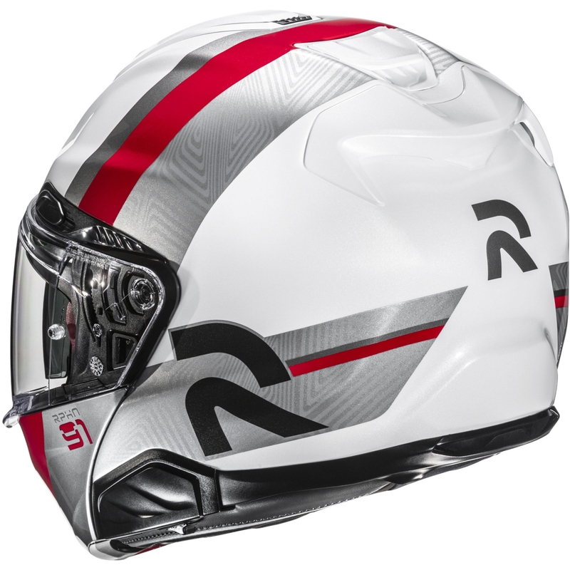 HJC RPHA 91 Fensh MC1 preklopna motoristična čelada bela-srebrna-rdeča