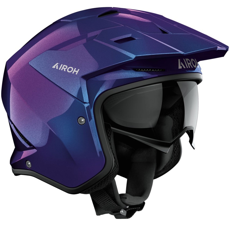 Čelada za trial motociklizem Airoh Kombakt Shimmer sijajna vijolično-modra