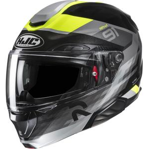 Preklopna motoristična čelada HJC RPHA 91 Madal MC3H črno-sivo-fluo rumena