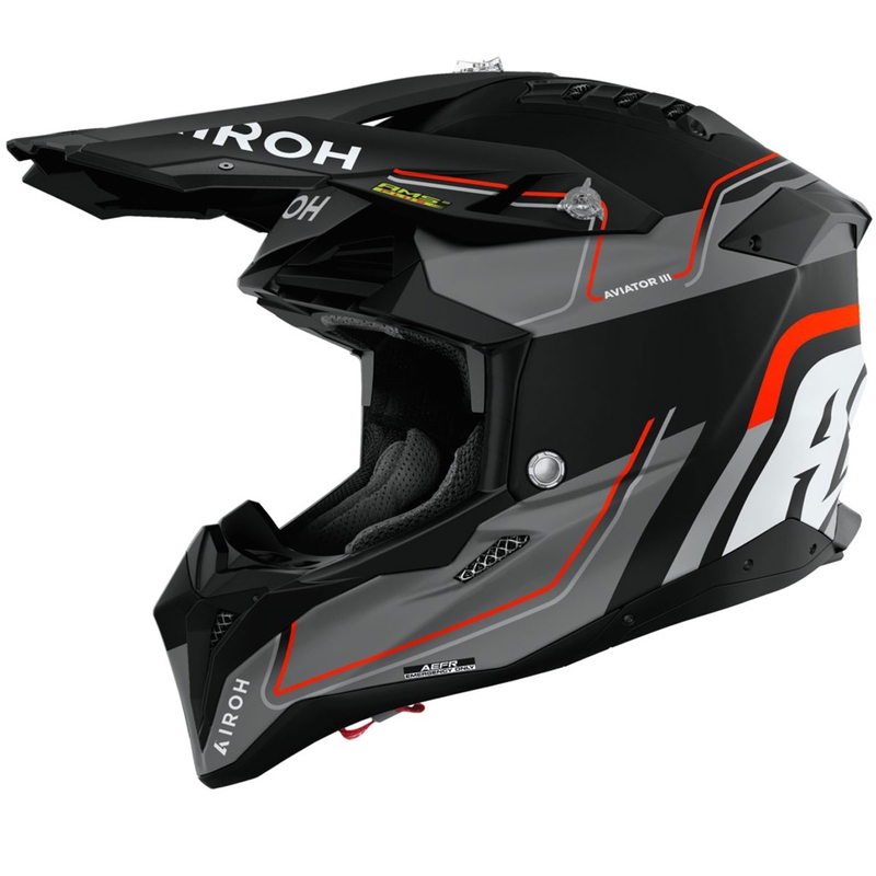 Motokros čelada Airoh Aviator 3 Leader mat oranžna