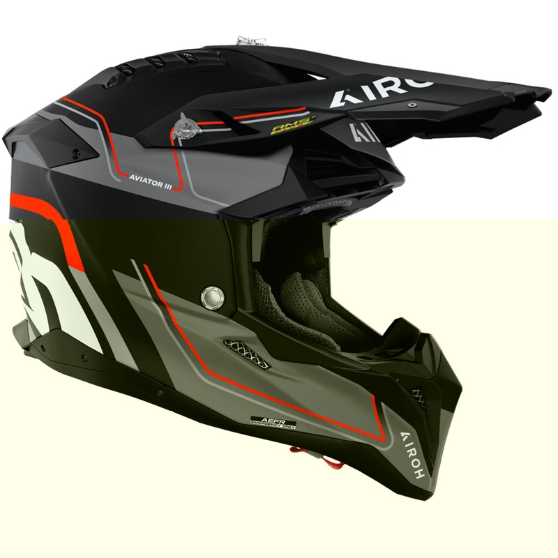 Motokros čelada Airoh Aviator 3 Leader mat oranžna
