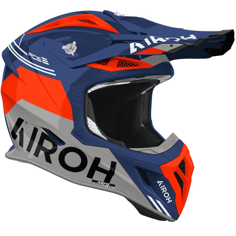 Motokros čelada Airoh Aviator ACE 2 Fury, sijajna, cijan-rdeča