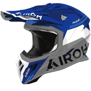 Motokros čelada Airoh Aviator ACE 2 Fury, sijajno modra