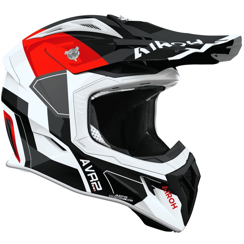 Motokros čelada Airoh Aviator ACE 2 Shield, sijajno rdeča