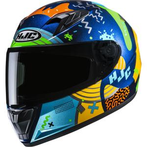 Otroška motoristična čelada HJC Y10 Mika MC23 modro-rumeno-zelena