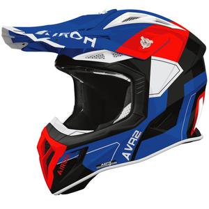 Motokros čelada Airoh Aviator ACE 2 Shield sijajna modro-rdeča