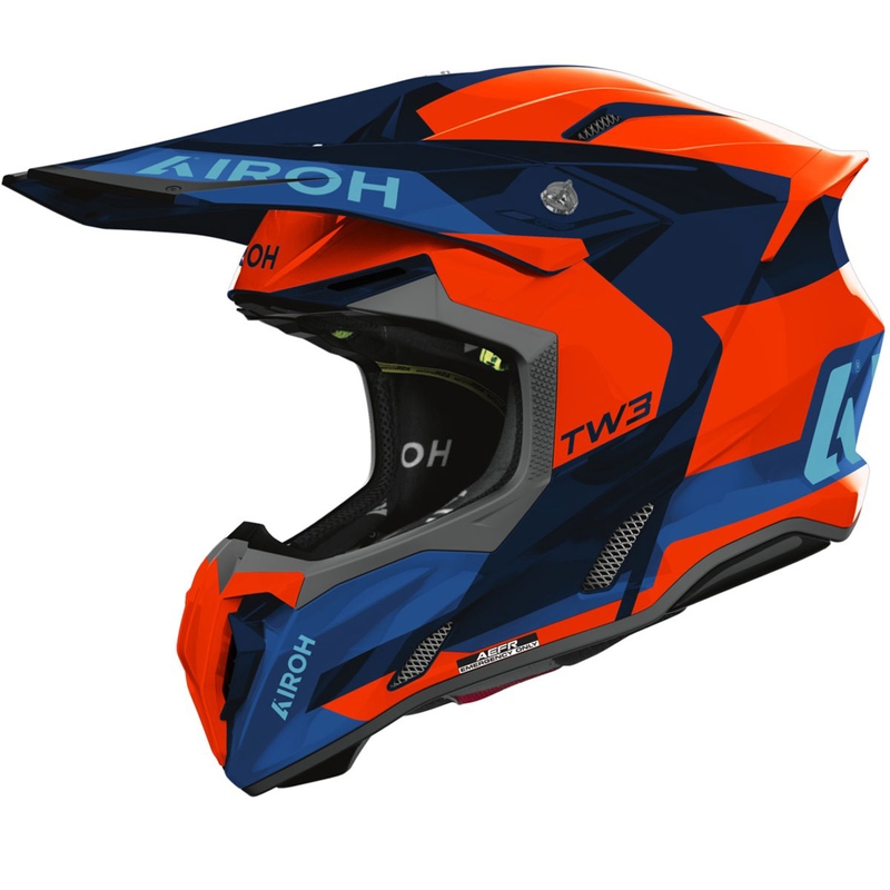 Motokros čelada Airoh Twist 3 Fancy svetleča fluo oranžno-modra