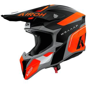 Motokros čelada Airoh Wraaap Conquer mat oranžna