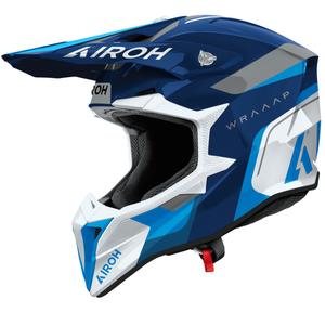 Motokros čelada Airoh Wraaap Conquer, sijajno modra