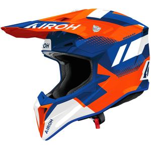 Motokros čelada Airoh Wraaap Vision sijoča oranžno-modra