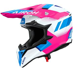 Motokros čelada Airoh Wraaap Vision, sijajno roza