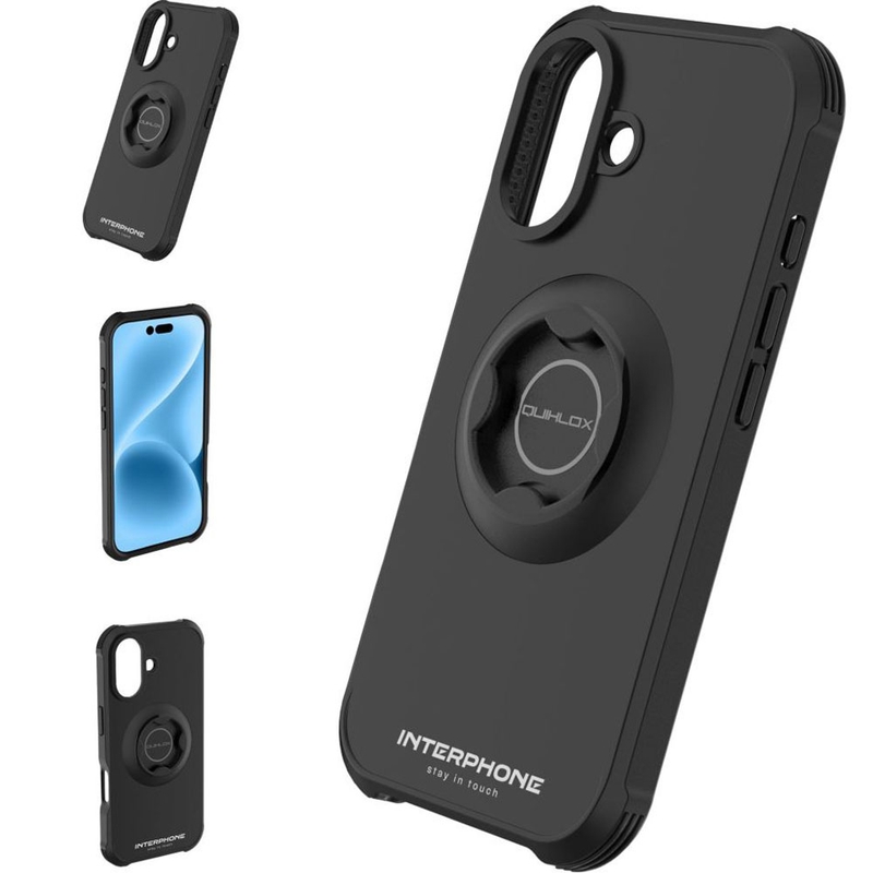 Interphone QUIKLOX Tetraforce - ovitek za Apple iPhone 17, črn