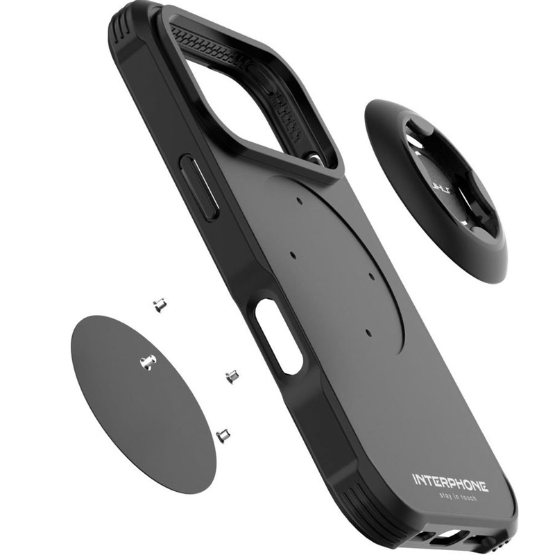 Interphone QUIKLOX Tetraforce - ovitek za Apple iPhone 17 Pro, črn