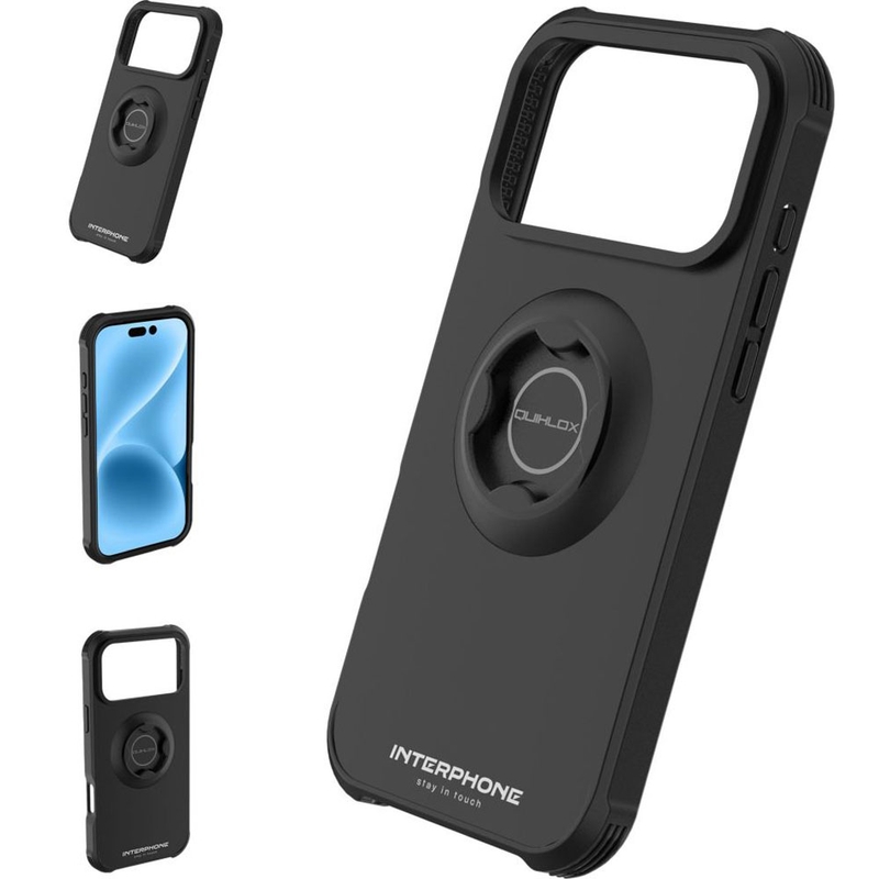 Interphone QUIKLOX Tetraforce - ovitek za Apple iPhone 17 Pro, črn