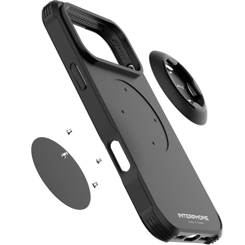 Interphone QUIKLOX Tetraforce - ovitek za Apple iPhone 17 Pro Max, črne barve