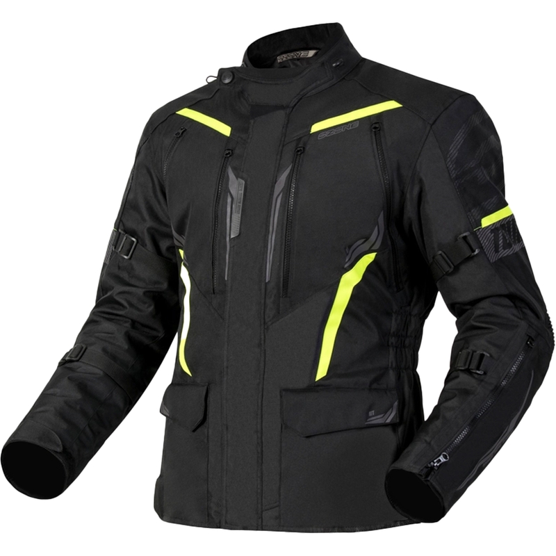 Motoristična jakna Ozone Tour III black-anthracite-fluo yellow