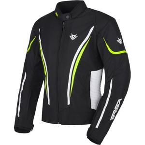 Ženska motoristična jakna RSA Wasp črno-bela-fluo rumena