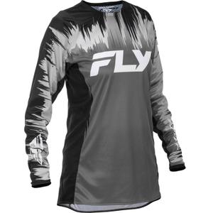 Ženski motokros dres FLY Racing Lite črno-sivo-bel