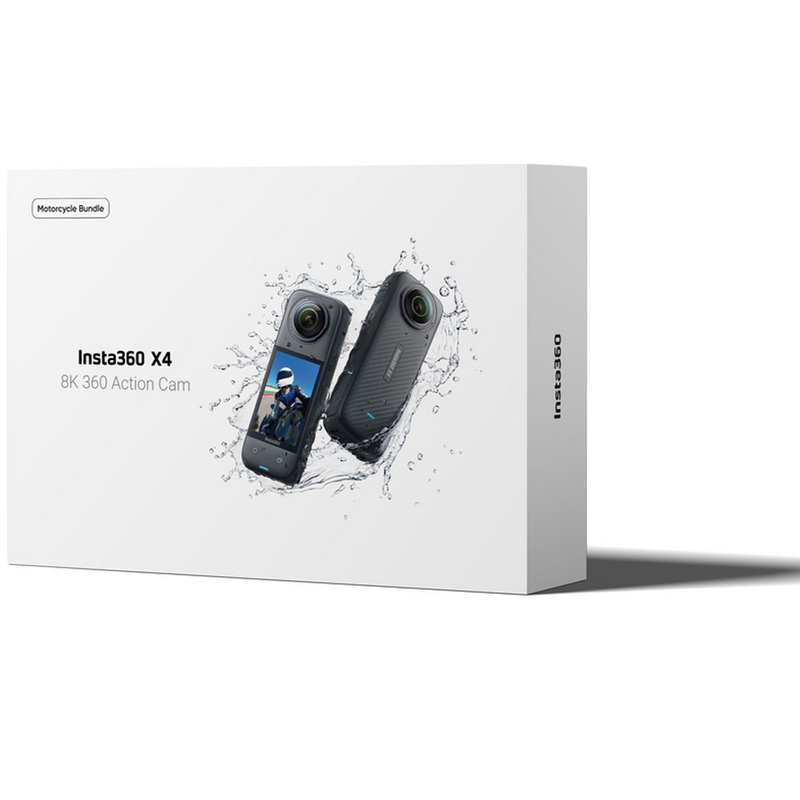 Akcijska kamera Insta360 X4 za motoriste v paketu, črna