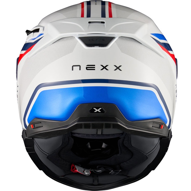 Nexx X.TR Quanta motoristična čelada z integriranim obrazom, belo-modra