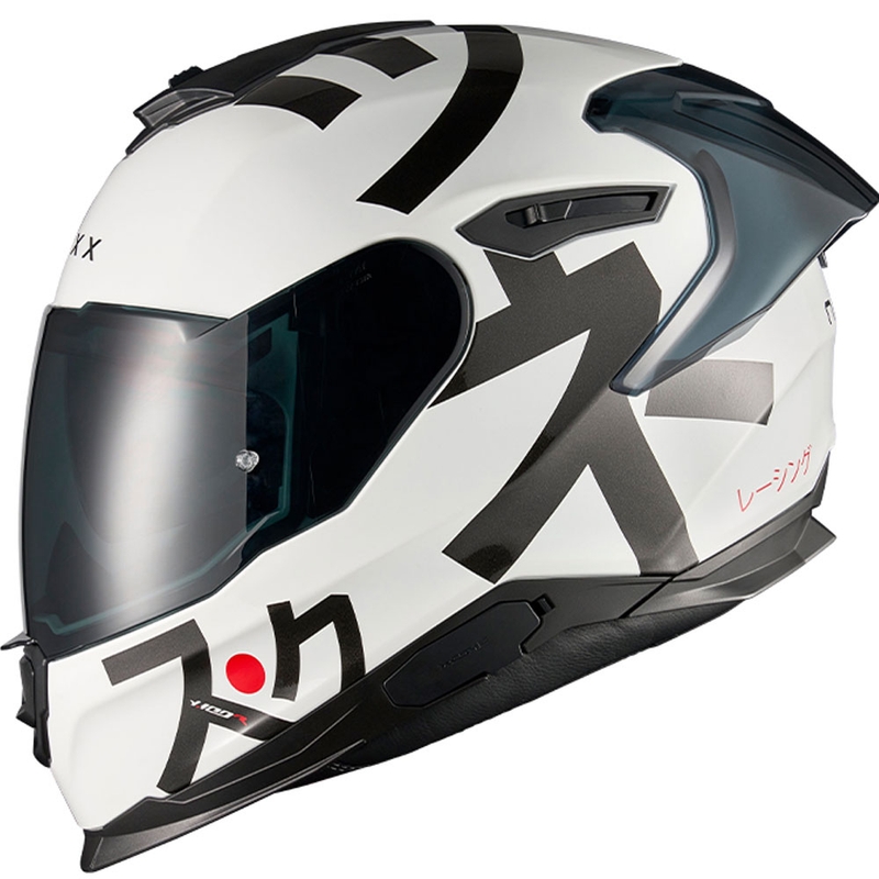 Celoobrazna motoristična čelada Nexx Y.100R Nippon bela