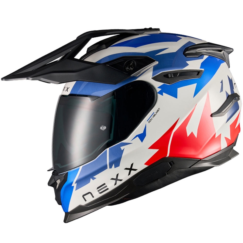 Enduro motoristična čelada NEXX Y.TRAVL Primal modro-rdeča