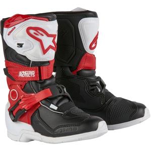Otroški moto škornji Alpinestars Tech 3S črno-belo-rdeči