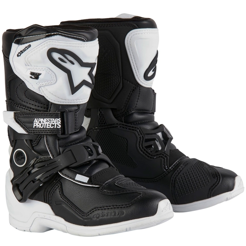 Otroški moto škornji Alpinestars Tech 3S belo-črni