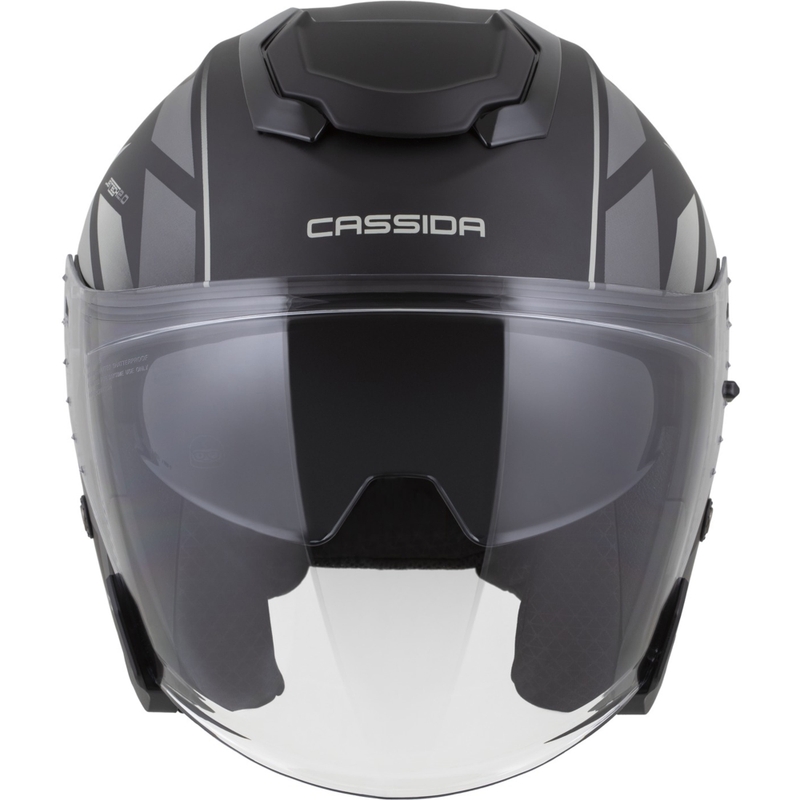 Cassida Jet Tech 2.0 RoTo odprta motoristična čelada mat črno-sivo-bela