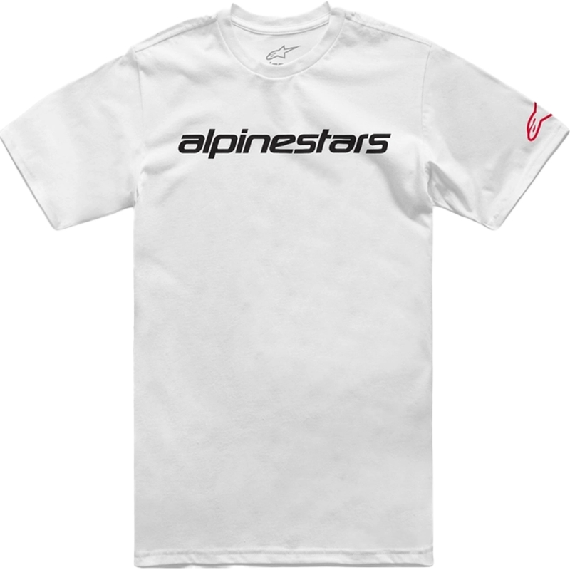 Belo-rdeče-črna majica Alpinestars Linear Wordmark 2.0 CSF