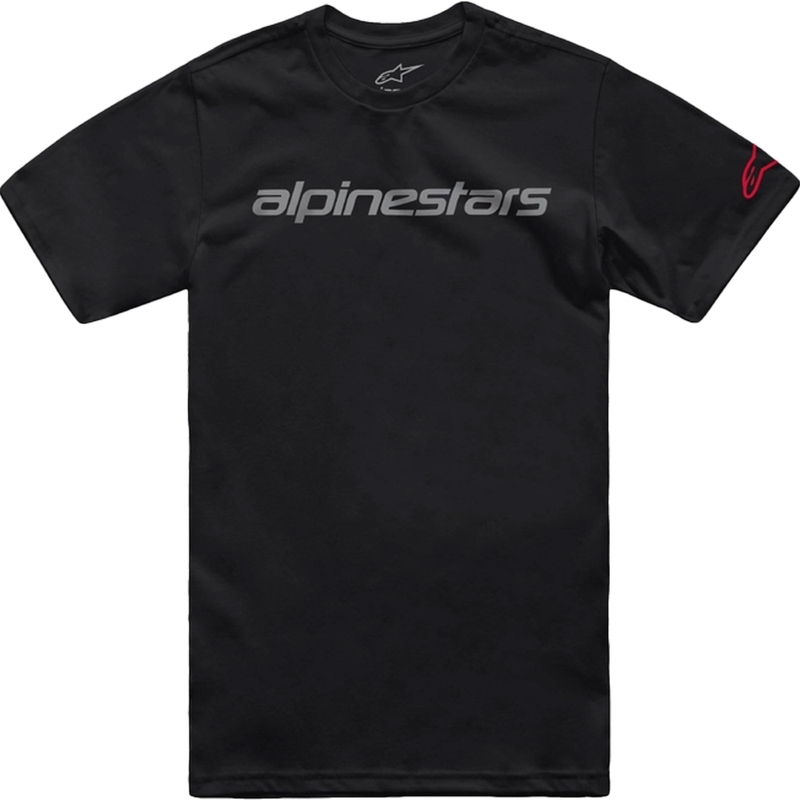 Črno-sivo-rdeča majica Alpinestars Linear Wordmark 2.0 CSF