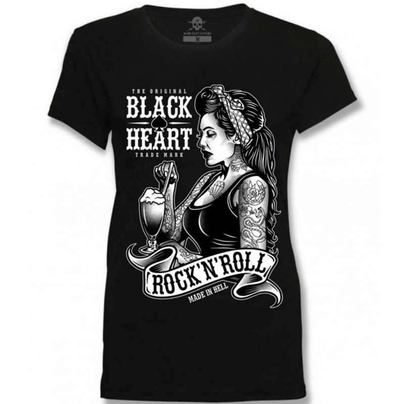 Ženska črna majica Heart Pin Up Shake T-Shirt Black