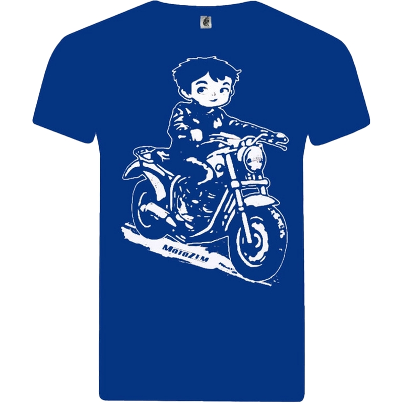Otroška fantovska majica MotoZem - Biker modra