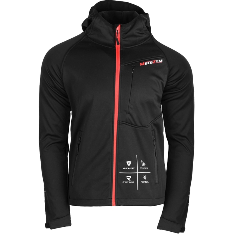 Softshell jakna MotoZem Racing Team črno-rdeča
