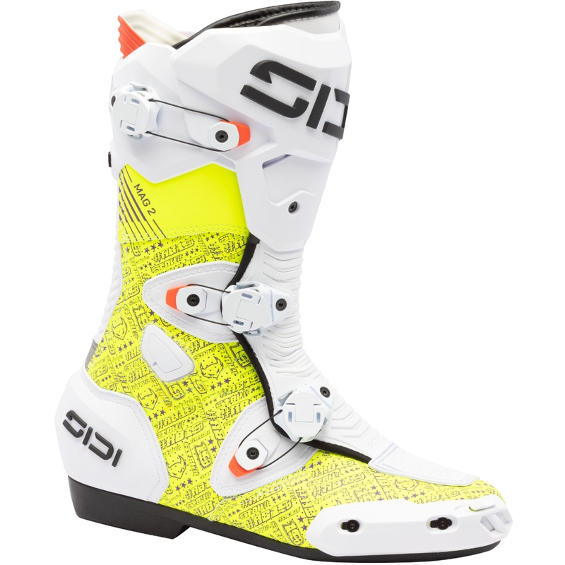 Motoristični škornji SiDi MAG 2 Air BTA001 belo-rumeni