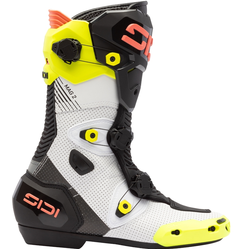 Motoristični škornji SiDi MAG 2 Air fluo rumeno-fluo koralni