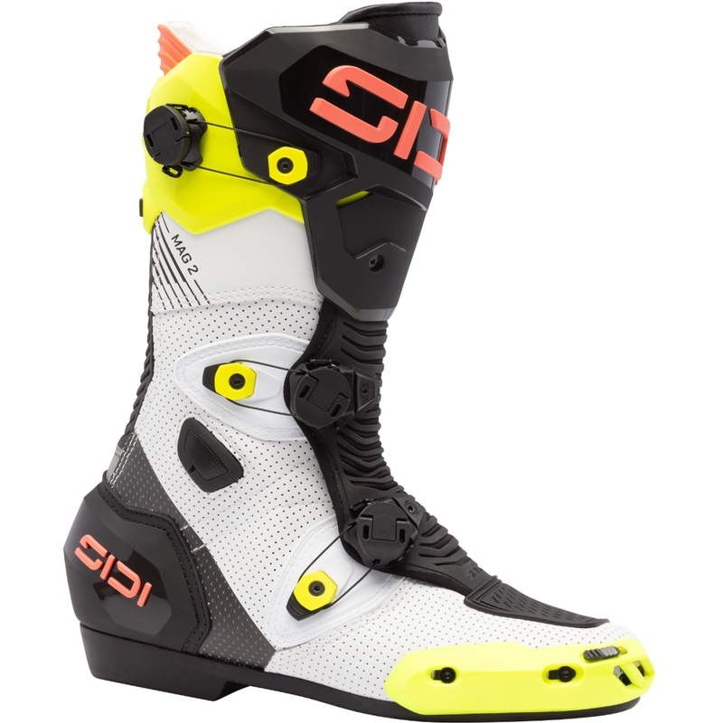 Motoristični škornji SiDi MAG 2 Air fluo rumeno-fluo koralni