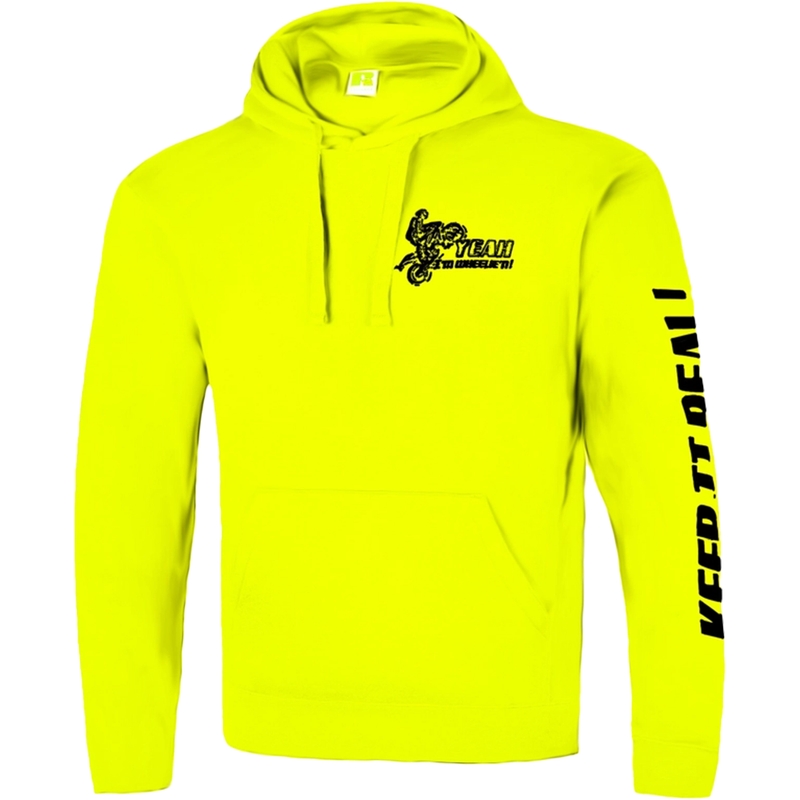 Moška majica s kapuco Catch me if you can fluo yellow