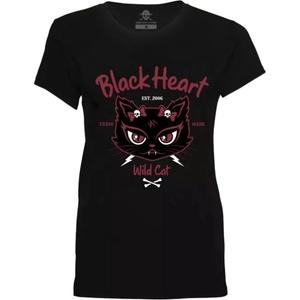 Ženska majica Black Heart Wild Cat black