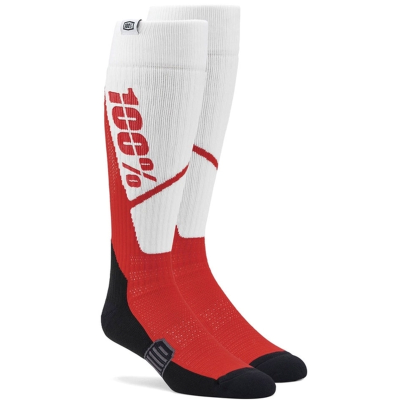 Nogavice 100% - USA Torque MX belo-rdeče