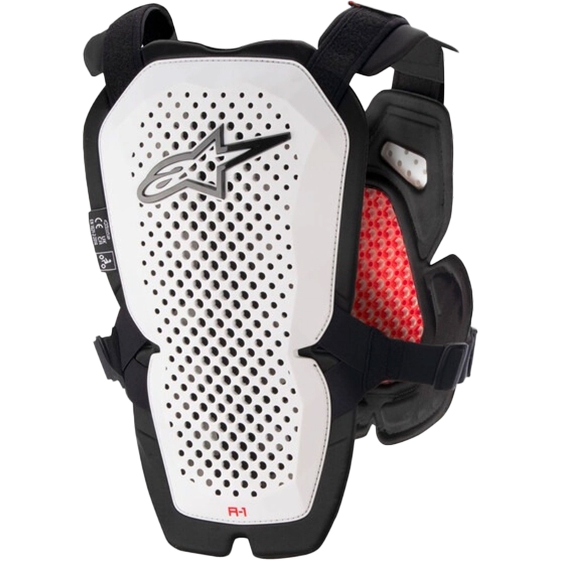 Alpinestars A-1 PRO belo-črno-rdeča prsna zaščita