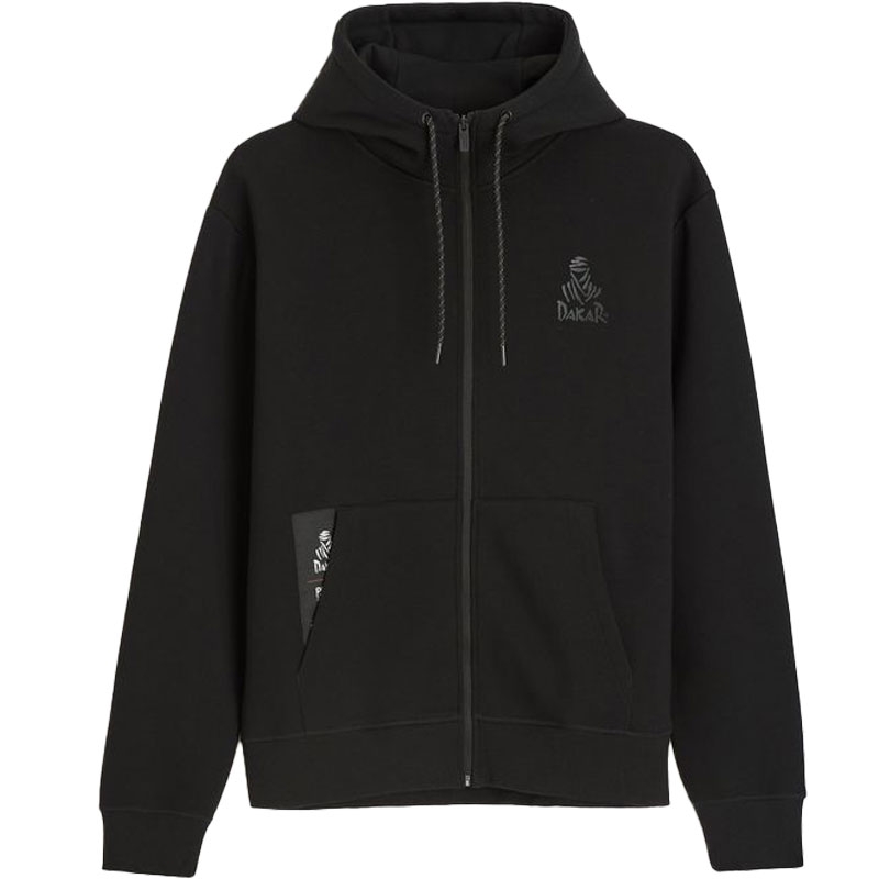 Pulover s kapuco Dakar VIP ZIP H25 črne barve