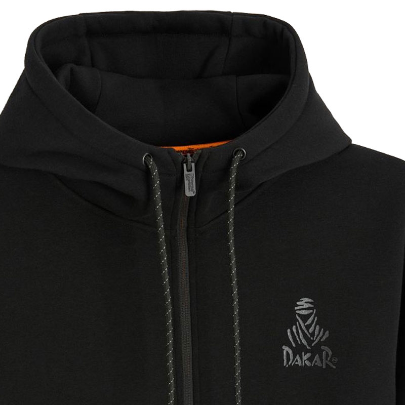 Pulover s kapuco Dakar VIP ZIP H25 črne barve