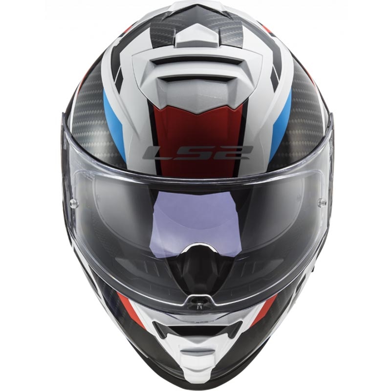 Celoobrazna motoristična čelada LS2 FF800 Storm II Racer bela-črna-rdeča-modra