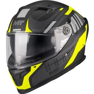 Celoobrazna motoristična čelada MT Braker SV Cockpit B13 mat črno-sivo-fluo rumena