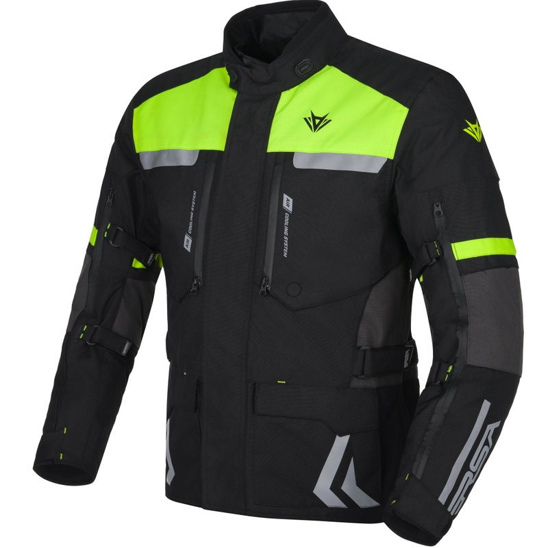 Motoristična jakna RSA Storm črno-sivo-fluo rumena