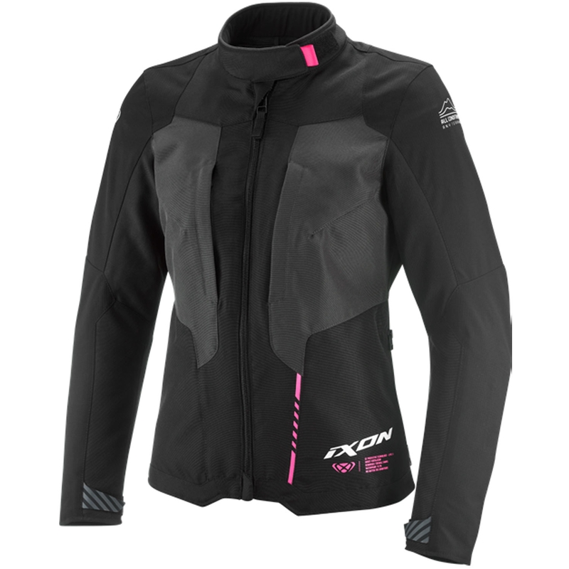 Ženska motoristična jakna IXON Tyr črna-antracit-fluo roza