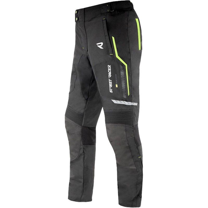 Motoristične hlače Street Racer Flex črno-fluo rumene