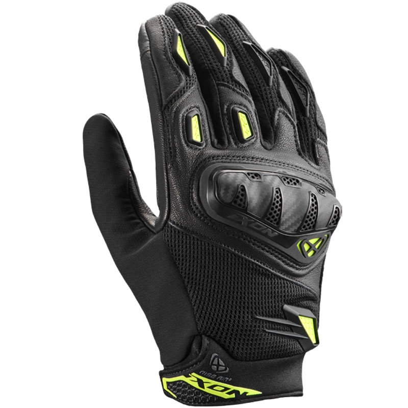 Moto rokavice IXON Rise Air 2 črno-fluo rumene